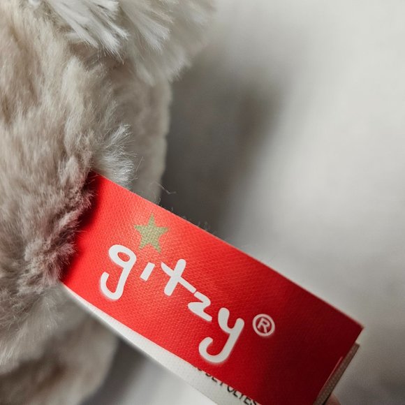 Gitzy Plush Gingham Stuffed Animal Cream Bunny Rabbit with Bow Toy Decor - Picture 2 of 14